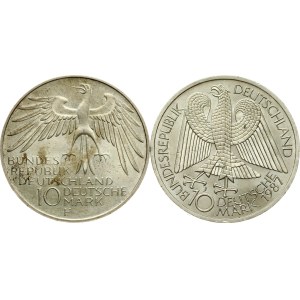 Germany Federal Republic 10 Mark 1972 & 1987 Lot of 2 coins