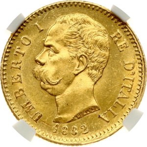 Italy 20 Lire 1882 R NGC MS 63