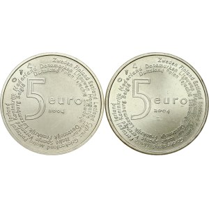 Netherlands 5 Euro 2004 Enlargement of the European Union Lot of 2 coins