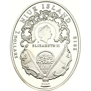 Niue 2 Dollars 2010 MW Clover Leaf Egg