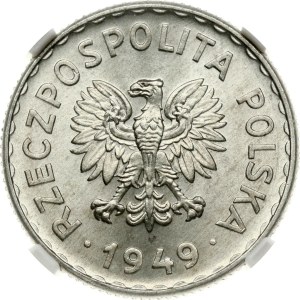 Pologne, 1 zloty, 1949, NGC MS 66