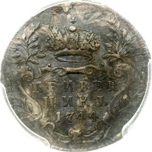 Russia Grivennik 1744 PCGS VF Detail