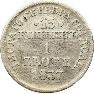 Russian-Polish 15 Kopecks - 1 Zloty 1837 MW