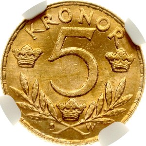 Sweden 5 Kronor 1920 W NGC MS 65