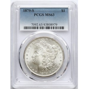 Dollaro Morgan degli Stati Uniti del 1879 S, PCGS MS 63