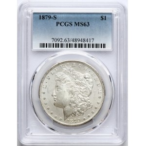 Dollaro Morgan degli Stati Uniti del 1879 S, PCGS MS 63