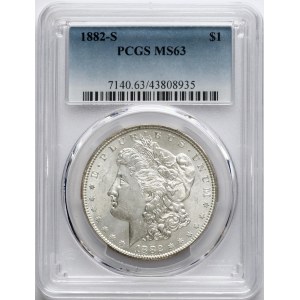 USA Morgan Dollar 1882 S PCGS MS 63