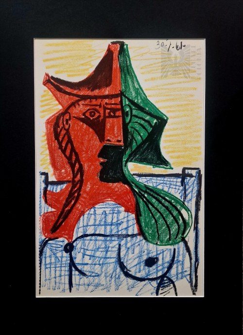Pablo Picasso (1881-1973), Studium Kobietyz cyklu „Le Déjeuner sur l’herbe” ( Obiady na trawie) 1962, Wariacje na temat „Śniadanie na trawie” E. Maneta