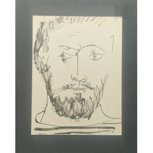 Pablo Picasso (1881-1973), Autoritratto, dalla serie: 40 disegni di Picasso ai margini del Buffon, 1957