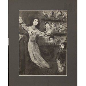 Marc Chagall (1887–1985), Žena – Cizoložnice, aneb reformovaný zákon (La Femme Adultere Ou La Loi Reformee) z cyklu „Contes de Boccace“ (Boccacciův Dekameron), 1950