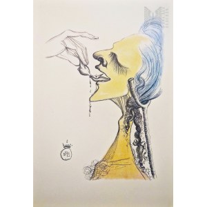 Salvador DALI (1904–1989), „Little bird on tongue“ (Malý ptáček na jazyku), ze cyklu CASANOVOVY DENÍKY, 1980