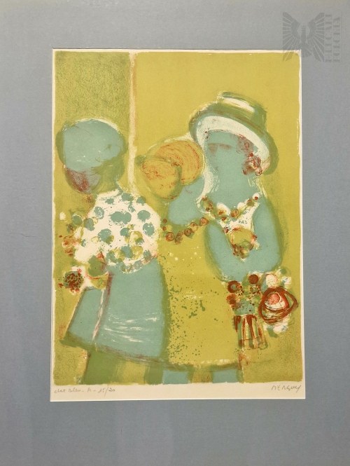 Frédéric Menguy (1927-2007), Les deux amies avec des fleurs (Dwie przyjaciółki z kwiatami) 1975