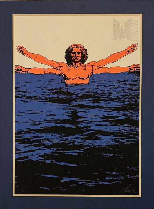Fabrizio Plessi ( 1940 ), Uomo Vitruviano nell'acqua