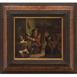 M.N., Alchemik w laboratorium MALARSTWO HOLENDERSKIE XIX W.