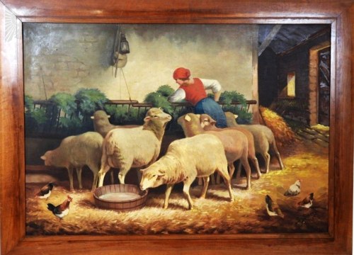 Simone SAVRY (1895 - 1945), “Feeding time”, 1943