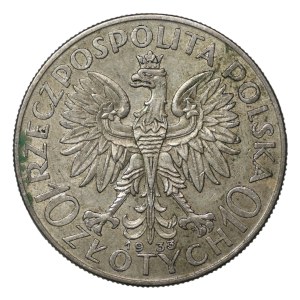 II RP, 10 złotych 1933 Głowa Kobiety