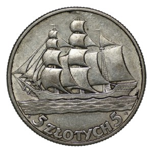 5 zlotych, 1936, Sailing Ship