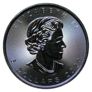 Kanada, 5 dolárov 2020, javorový list, 1 unca čistého striebra