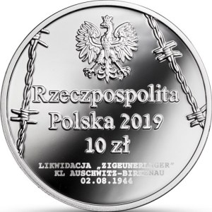 10 złotych 2019, 75. rocznica zagłady Romów i Sinti