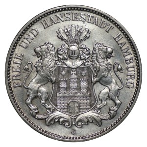 Niemcy, 3 marki 1913, (J) Hamburg
