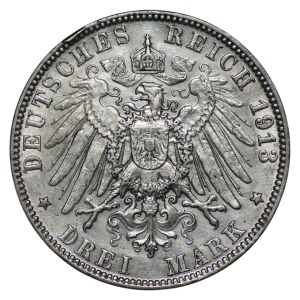 Niemcy, 3 marki 1913, (J) Hamburg