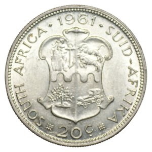 South Africa, 20 cents, 1961