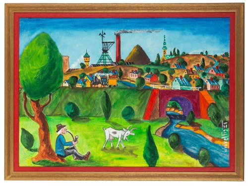 Paweł Wróbel (1913 Katowice-Szopienice-1984), Miasteczko górnicze, 1981