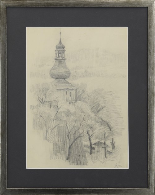 Stanisław ŻURAWSKI (1889-1976), Widok na dzwonnicę kościelną