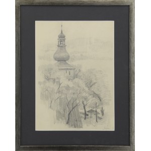 Stanisław ŻURAWSKI (1889-1976), Veduta del campanile della chiesa
