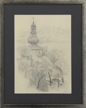 Stanisław ŻURAWSKI (1889-1976), Widok na dzwonnicę kościelną