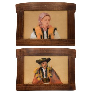 Juliusz MAKAREWICZ (1854–1936), A Pair of Paintings Featuring a Highlander and a Highlander Woman