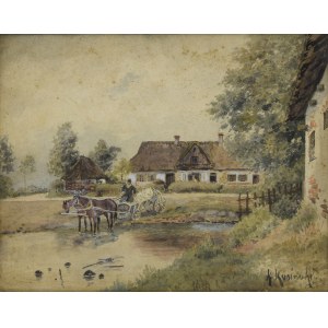 Kajetan KOSIŃSKI (1847–1935), In Front of the Manor House
