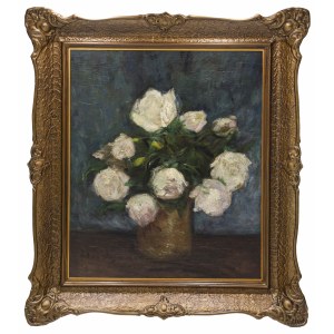 Leon KOWALSKI (1870–1937), White Roses in a Vase