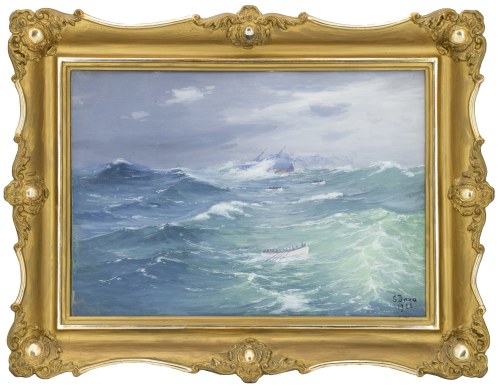 Soter JAXA-MAŁACHOWSKI (1867-1952), Wzburzone morze, 1925