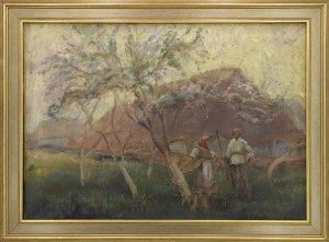 Stanisław PACIOREK (1889-1952), Przed wiejską chatą, 1928