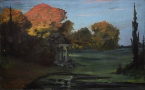 Oscar AIGNER, XIX / XX w., Park ze świątynią dumania, 1908