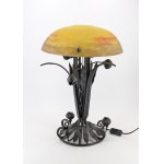 GRANDES VERRERIES DE CROISMARE, Art Nouveau desk lamp, electric