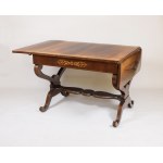 A Biedermeier-style table with 6 matching chairs