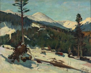 Julian Fałat (1853-1929), Pejzaż z Bystrej, 1916