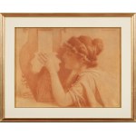 Piotr Stachiewicz (1858–1938), Woman Playing the Lyre, after 1920 (Allegory of Hearing, Chord)