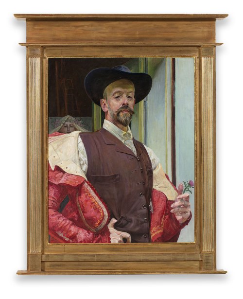 Jacek Malczewski (1854-1929), Autoportret z kwiatem ostu, 1911