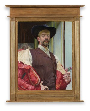 Jacek Malczewski (1854-1929), Autoportret z kwiatem ostu, 1911