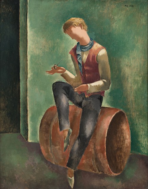Eugeniusz Zak (1884-1926), Młodzieniec z fajką , 1924