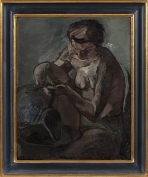 Leopold Gottlieb (1879-1934), Kobieta z dzbanem, 1934 (Studium aktu)
