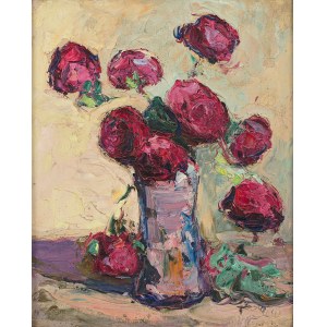 Włodzimierz Terlikowski (1873-1951), Rose in un vaso, 1920 / Peonie rosa, 1920 (dipinto bifacciale)