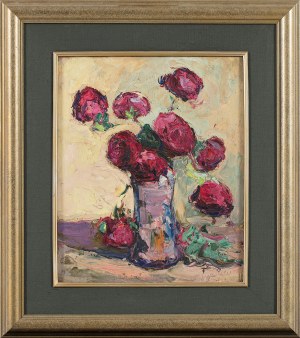 Włodzimierz Terlikowski (1873-1951), Róże w wazonie, 1920 / Różowe piwonie, 1920 (obraz dwustronny)