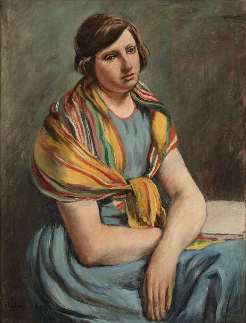 Henryk Hayden (1883-1970), Portret kobiety w szalu, 1923 (Portret pierwszej żony artysty)