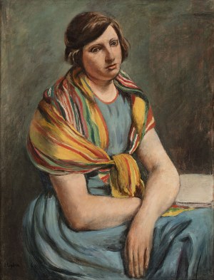 Henryk Hayden (1883-1970), Portret kobiety w szalu, 1923 (Portret pierwszej żony artysty)