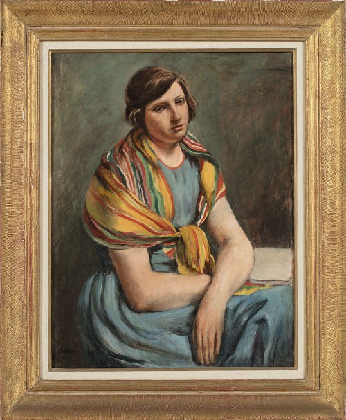 Henryk Hayden (1883-1970), Portret kobiety w szalu, 1923 (Portret pierwszej żony artysty)