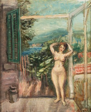 Zygmunt Menkes (1896-1986), Akt na tarasie, przed 1939